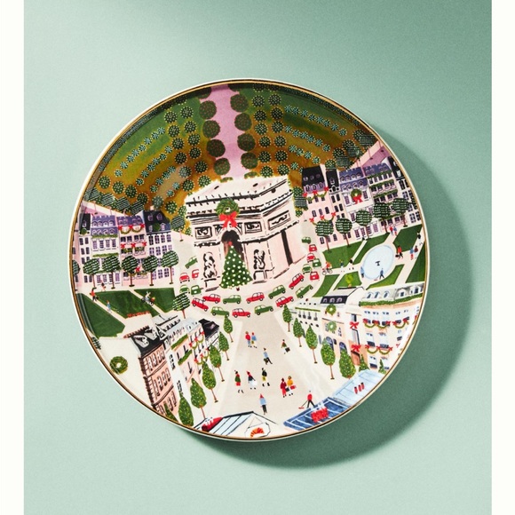 Anthropologie Other - Anthropologie Holiday In Paris Dessert Plate